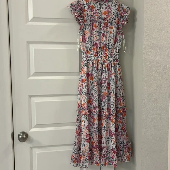 CeCe Floral Print Ruffle Dress - Picture 3 of 3
